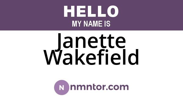 Janette Wakefield