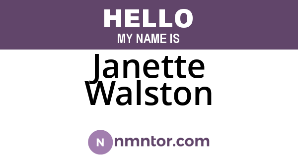 Janette Walston
