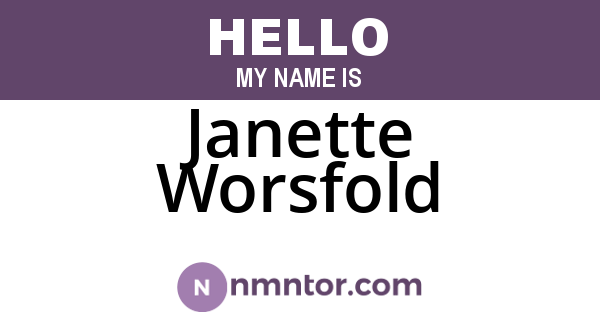 Janette Worsfold