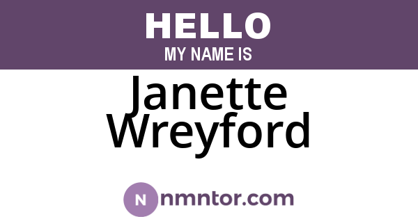 Janette Wreyford