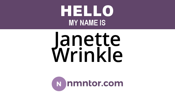 Janette Wrinkle