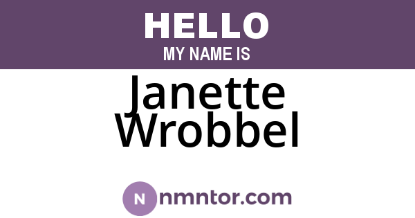 Janette Wrobbel