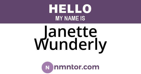 Janette Wunderly