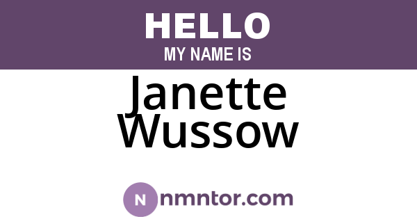 Janette Wussow