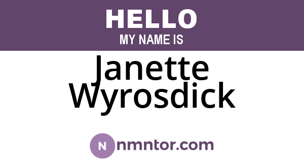 Janette Wyrosdick