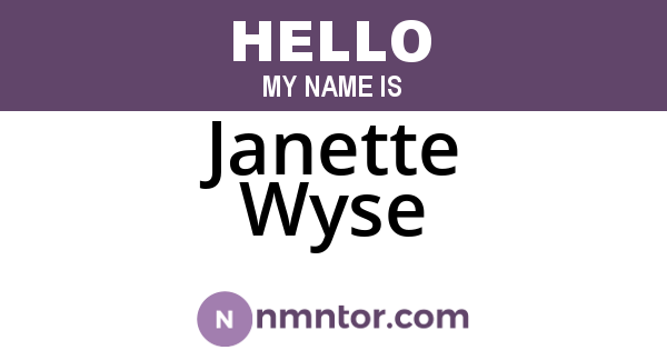 Janette Wyse