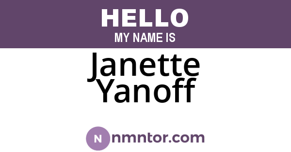 Janette Yanoff