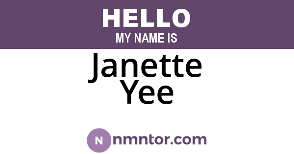 Janette Yee