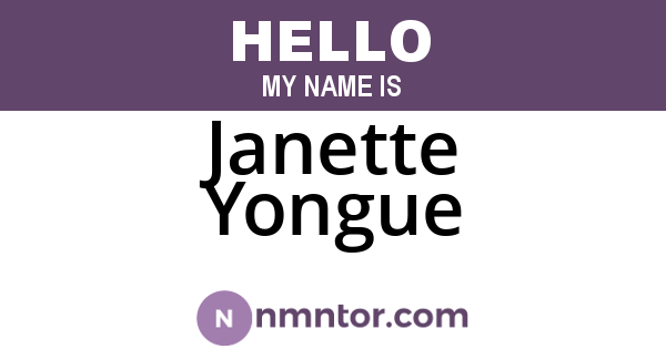 Janette Yongue