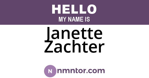 Janette Zachter
