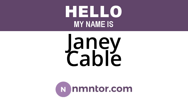Janey Cable