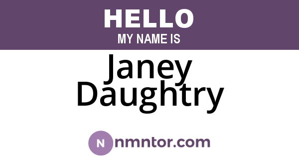 Janey Daughtry