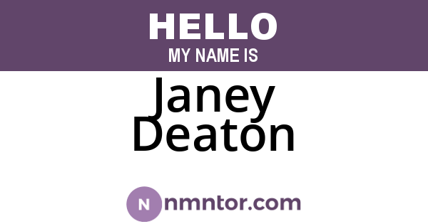 Janey Deaton