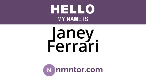 Janey Ferrari
