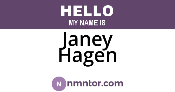 Janey Hagen