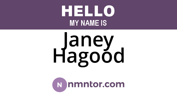 Janey Hagood