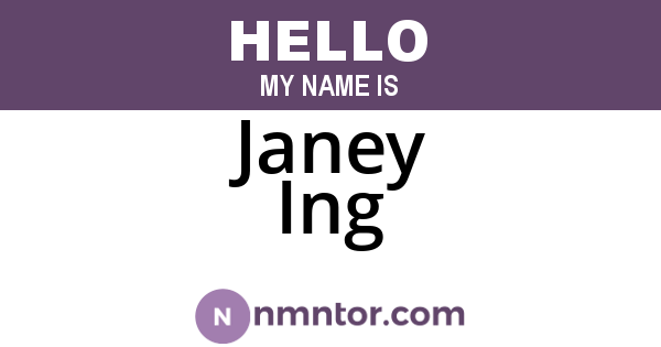 Janey Ing
