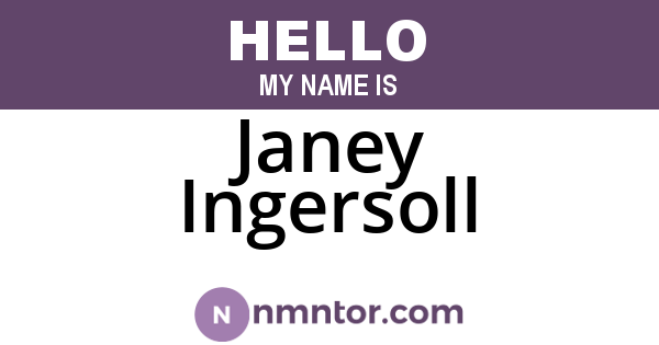 Janey Ingersoll