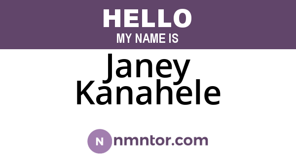 Janey Kanahele