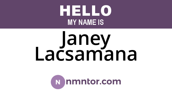 Janey Lacsamana