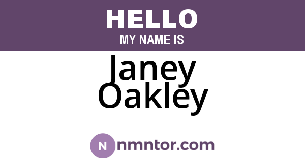 Janey Oakley
