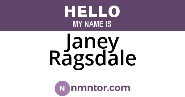 Janey Ragsdale