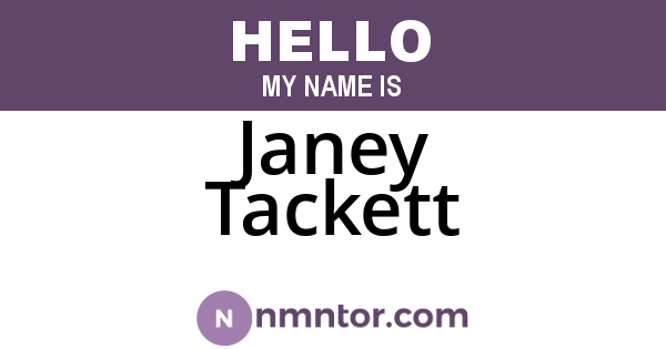 Janey Tackett