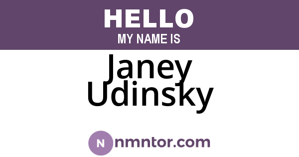 Janey Udinsky
