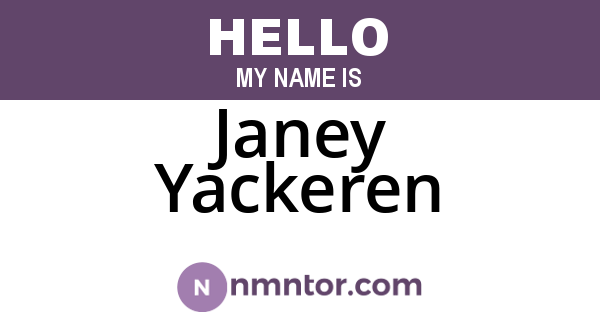 Janey Yackeren
