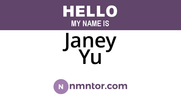 Janey Yu