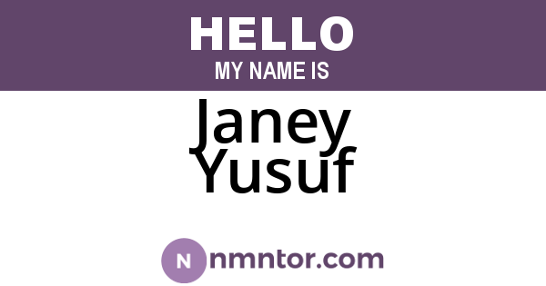Janey Yusuf