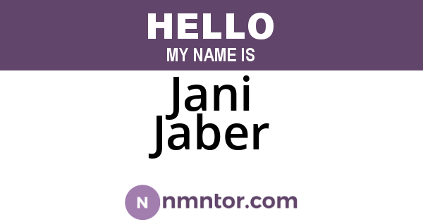 Jani Jaber