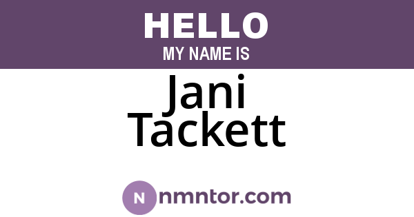 Jani Tackett