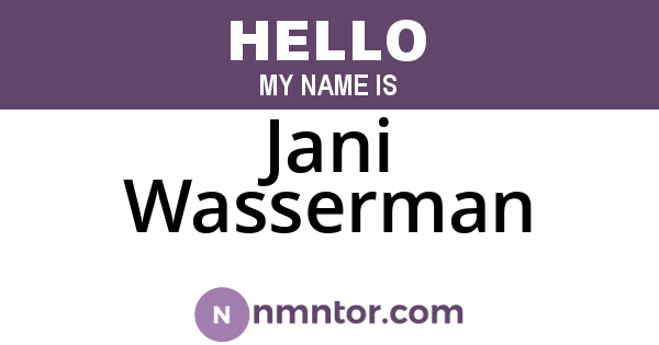 Jani Wasserman