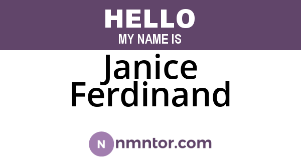 Janice Ferdinand