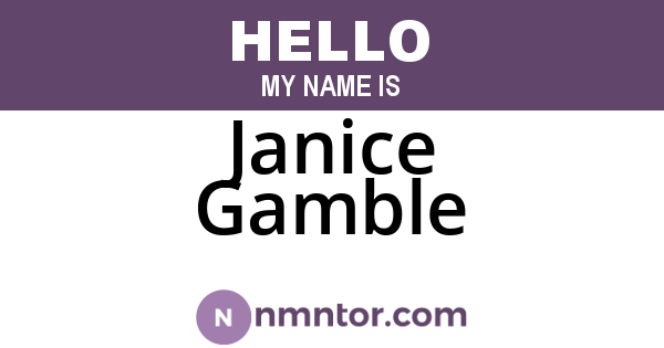 Janice Gamble