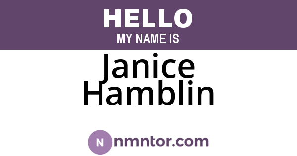 Janice Hamblin