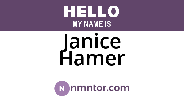Janice Hamer