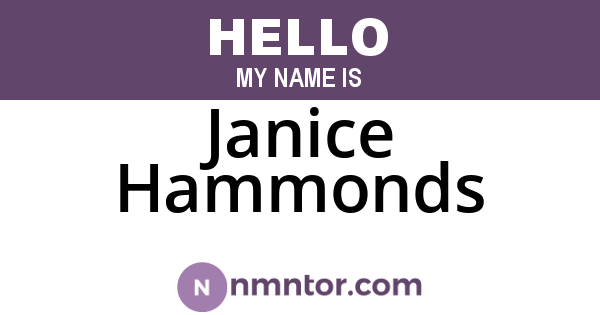 Janice Hammonds