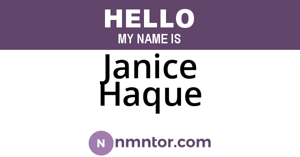 Janice Haque