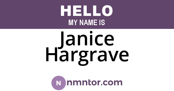 Janice Hargrave