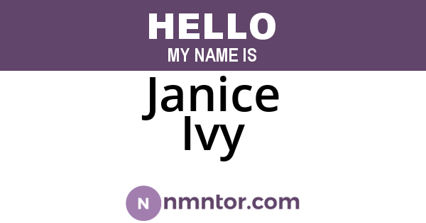 Janice Ivy