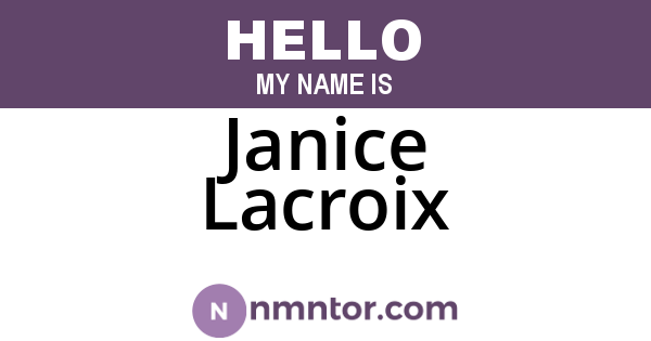 Janice Lacroix