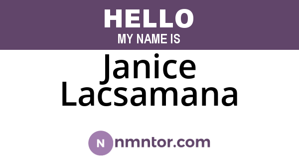 Janice Lacsamana