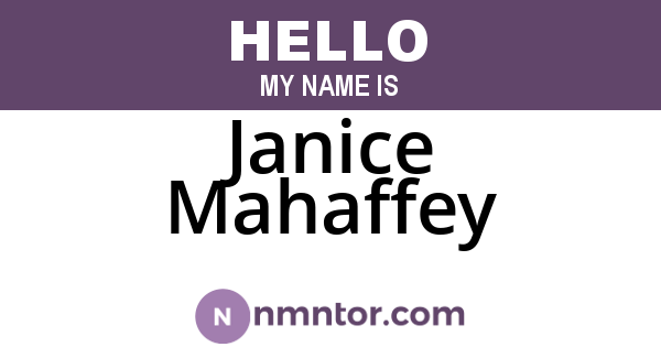 Janice Mahaffey