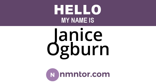 Janice Ogburn