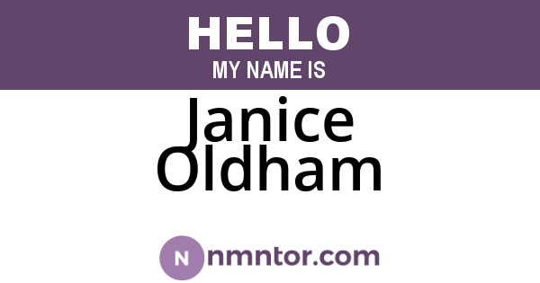Janice Oldham
