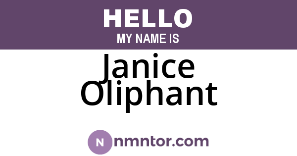 Janice Oliphant