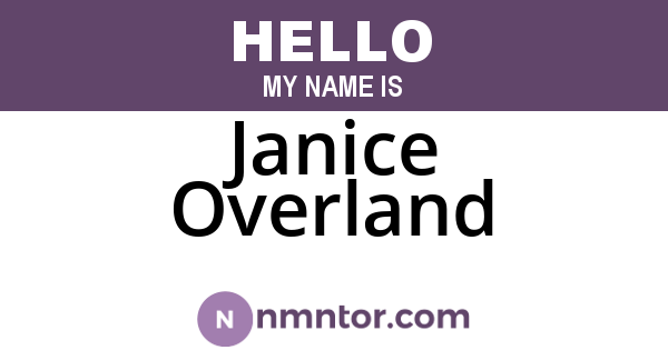 Janice Overland