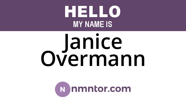 Janice Overmann